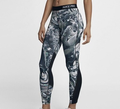 nike pro training blue marble print legging