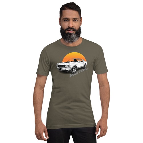 Unisex T-shirt with Vintage Mustang Car Print - Picture 5 of 16