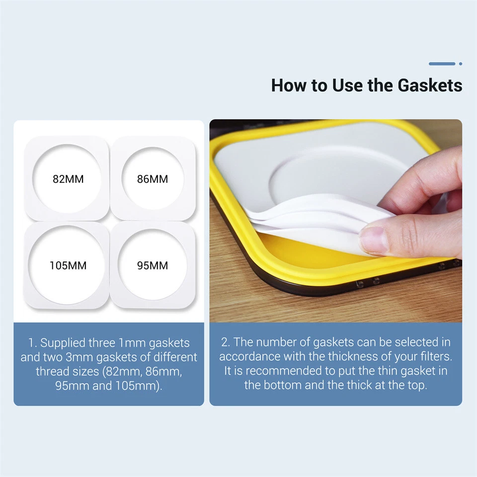 Estuche de filtro a prueba de humedad JJC soporte de almacenamiento con juntas de 82 mm 86 mm 95 mm 105 mm Foto 4 de 4