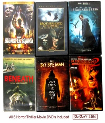 Lot of 6 Horror DVDs Movies - Monster Squad Bye Bye Man I Frankenstein,Beneath,