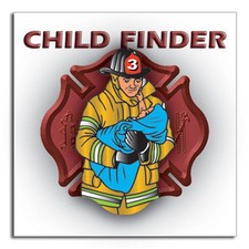 2 Pack Child Finder Vinyl Decals for Windows Alert Fireman of Child Inside 600G