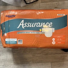 Assurance Unisex Stretch Brief with Tabs, L/XL, 32 Count NEW Ultimate Absorbency