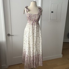 Zimmermann Carnaby Shoulder Tie Floral Dress Linen size 0
