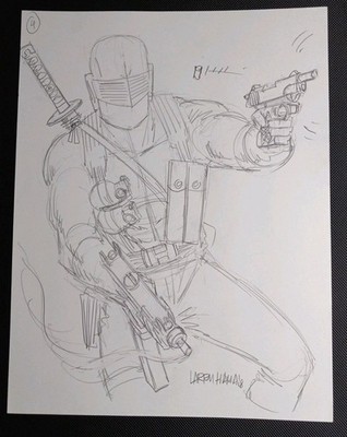 Larry Hama Original Art Sketch Snake Eyes G.I.Joe 2018