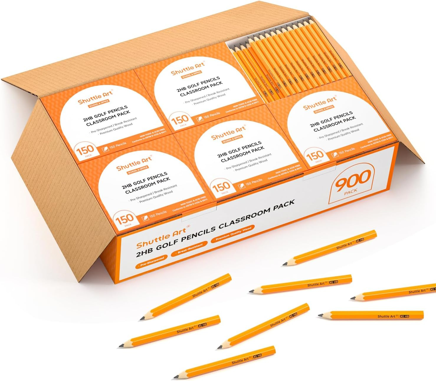 S, Wood-cased 3.5&rdquo; Mini Pencils Bulk, Pre-sharpened Sm