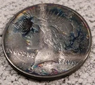 1922 D Peace Silver Dollar US Coin .900 Antique Vintage Toning Denver