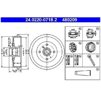 2X Bremstrommel Hinten FüR Seat Ibiza 6K 1.4 1.6 1.8 1.9 93 Bis 99 ATE 1Y DZ