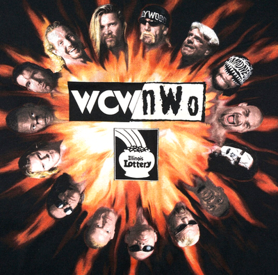 Vintage 1998 WCW NWO Wrestling Shirt Mens XL Black Graphic Tee 