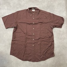 L.L.Bean Shirt Men's Large Short Sleeve Vintage Western Button Down, Brown