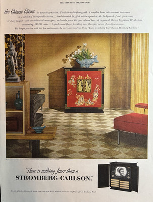 1951 Stromberg Carlson Chinese Classic Television Radio Phonograph VTG Print Ad