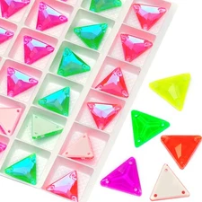 Triangle Crystal Neon Sew On Rhinestones Fluorescence Mocha Sewing accessory