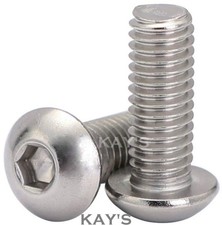 M10 (10mmØ) BUTTON HEAD SCREWS ALLEN KEY SOCKET DOMED BOLTS A2 STAINLESS STEEL