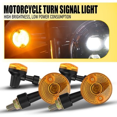 4X Amber LED Signals Turn Indicator Light Universal For Motorcycle Lamp Black