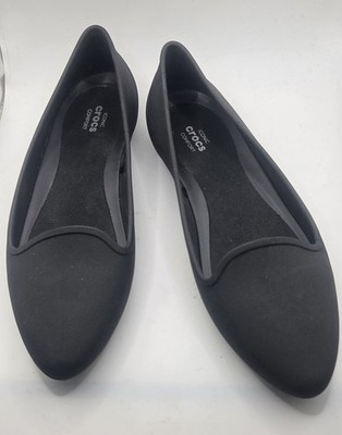 Crocs Eve Slip on Ballet Flats Black Women's Size 7 iconic Comfort