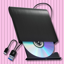 CD DVD RW External Drive USB 3.0 Writer Burner Player Black For Apple  PC