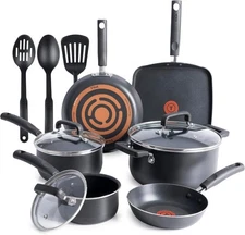 T-fal Signature Nonstick Cookware Set 12 Piece, Oven Broiler Safe 350F, Pots Pan