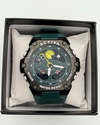 Activa X Invicta Men's Black & Green Digital 55mm Watch ACW8092-002 New