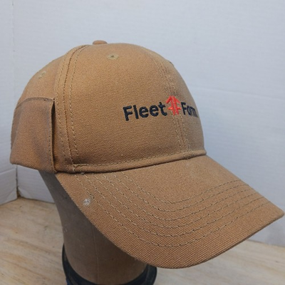 #ad Fleet Farm Canvas Carpenters Hat Strapback Pencil Holder Embroidered Work Cap $18.59