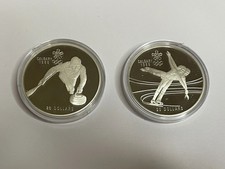 Canada 20 Dollari 1987 - Calgary 1988 Curling e Pattinaggio Argento 925% Proof.