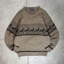 CHAPS Ralph Lauren wool knit with Nordic animal print from the 90s. Rare.