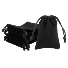 20Pcs Velvet Gift Bags 2 x 2.8" Velvet Drawstring Jewelry Pouches Black