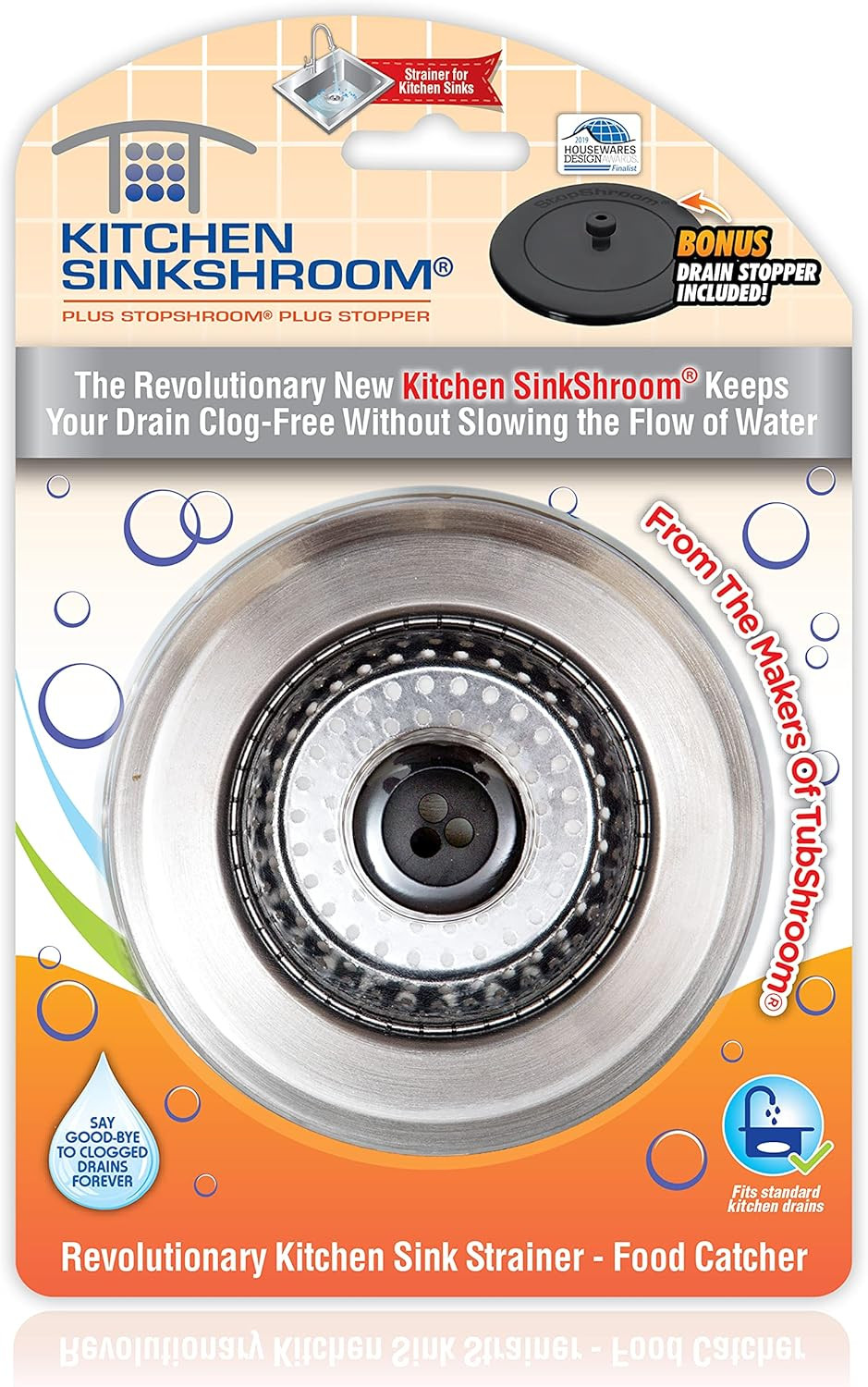 SinkShroom Revolutionary Clog-Free Sink With Stopper, Stainless Steel
