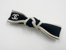 CHANEL Bow Barrette Hair Clip Hair Clip Ribbon Bicolor 25V AA9921 B16068 NW147 S