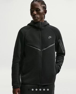 Nike Sportswear Tech Fleece Full Zip Jacket Hoodie Black Men XL New HV0949-010
