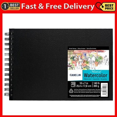 Canson Montval Field Watercolor Art Book Paper Pad, Side Wire Bound, 140 Pound,