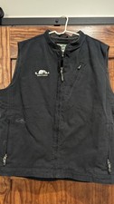 Arborwear Mens XL Black Canvas Work Vest Fleece Lined Outdoor Utility Jacket