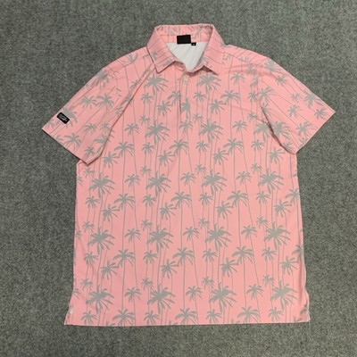 Sunday Swagger Polo Mens Size Medium  Golf Palm Tree Performance Beach Blue
