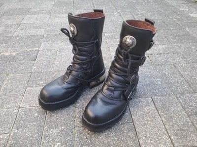 New Rock Boots Sorren 373 - S1, Lederstiefel Gothic schwarz Second Hand Größe 42