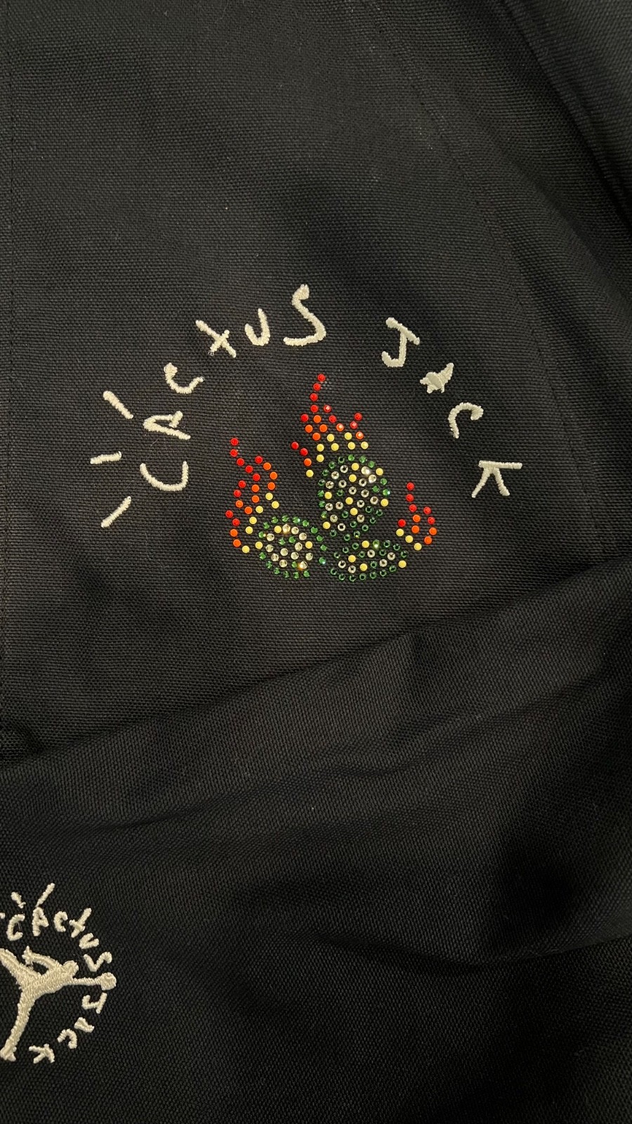 Nike Air Jordan x Travis Scott 'Cactus Jack' Size M Black Graphic Woven Jacket image 6