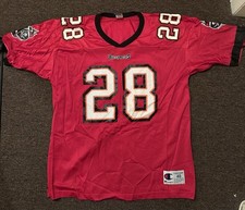 TAMPA BAY BUCCANEERS WARRICK DUNN 28 CHAMPION JERSEY RED SIZE 48 XL NICE 