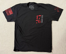 Grunt Style 1776 Graphic T-Shirt Black/Red Men s XL Crew Neck Short Sleeve