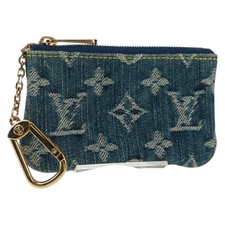 LOUIS VUITTON Monogram Denim Pochette Cles Portamonete Blu M95343 Autentico 166053V