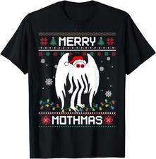 NEW Merry Mothmas Santa Mothman Ugly Christmas Sweater T-Shirt - MADE IN USA