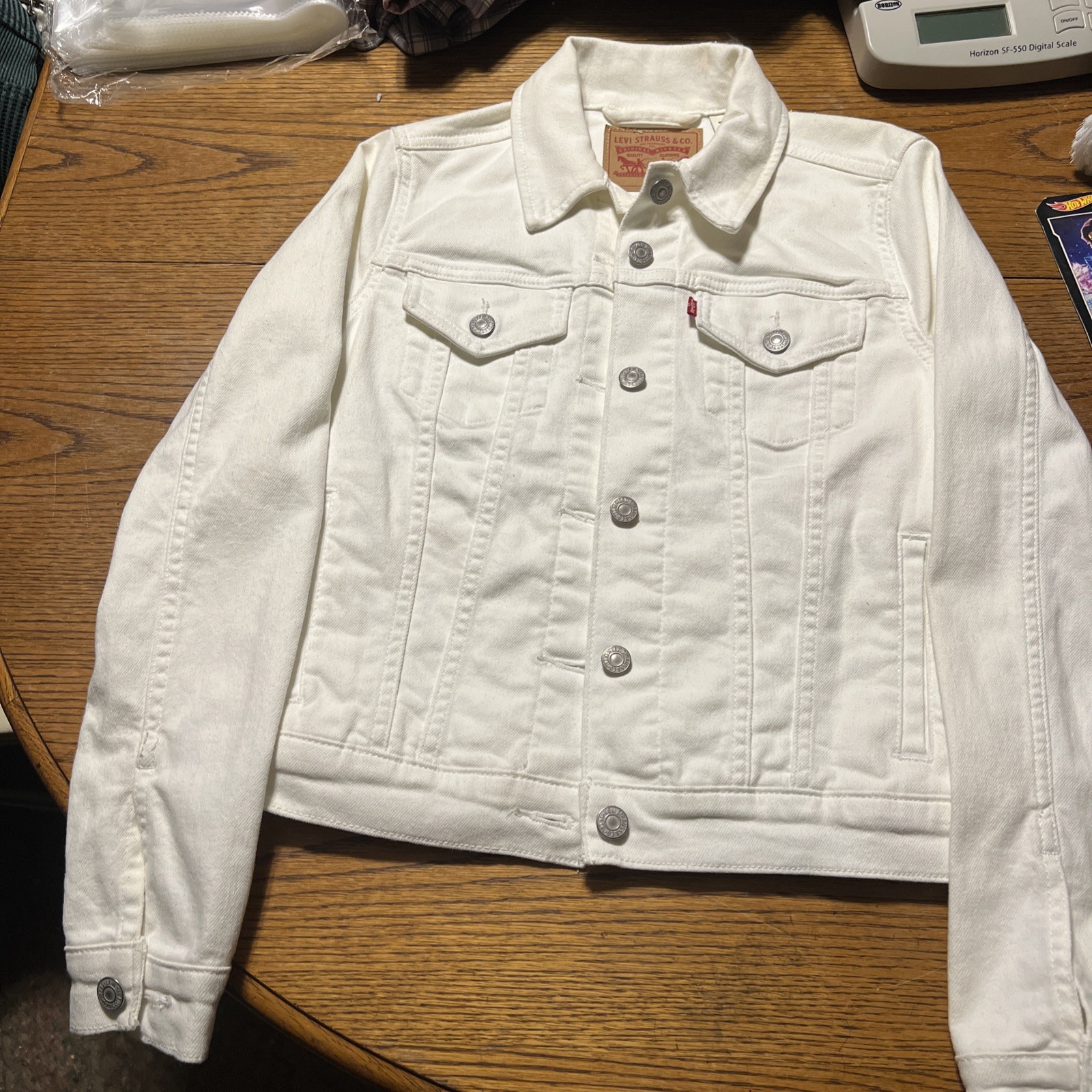 Levi Strauss Co Classic White Denim Jacket  Size S Used Button Up