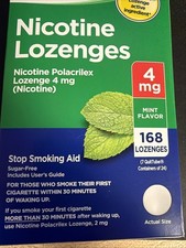 Equate Nicotine Polacrilex Lozenges, Stop Smoking Aid, Mint Flavor, 4 mg, 168 Ct