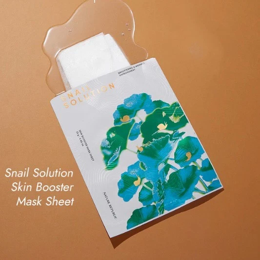 NATURE REPUBLIC Snail Solution Skin Booster Mask Sheet 25g x 10pcs K-Beauty NEW - Image 3 of 4
