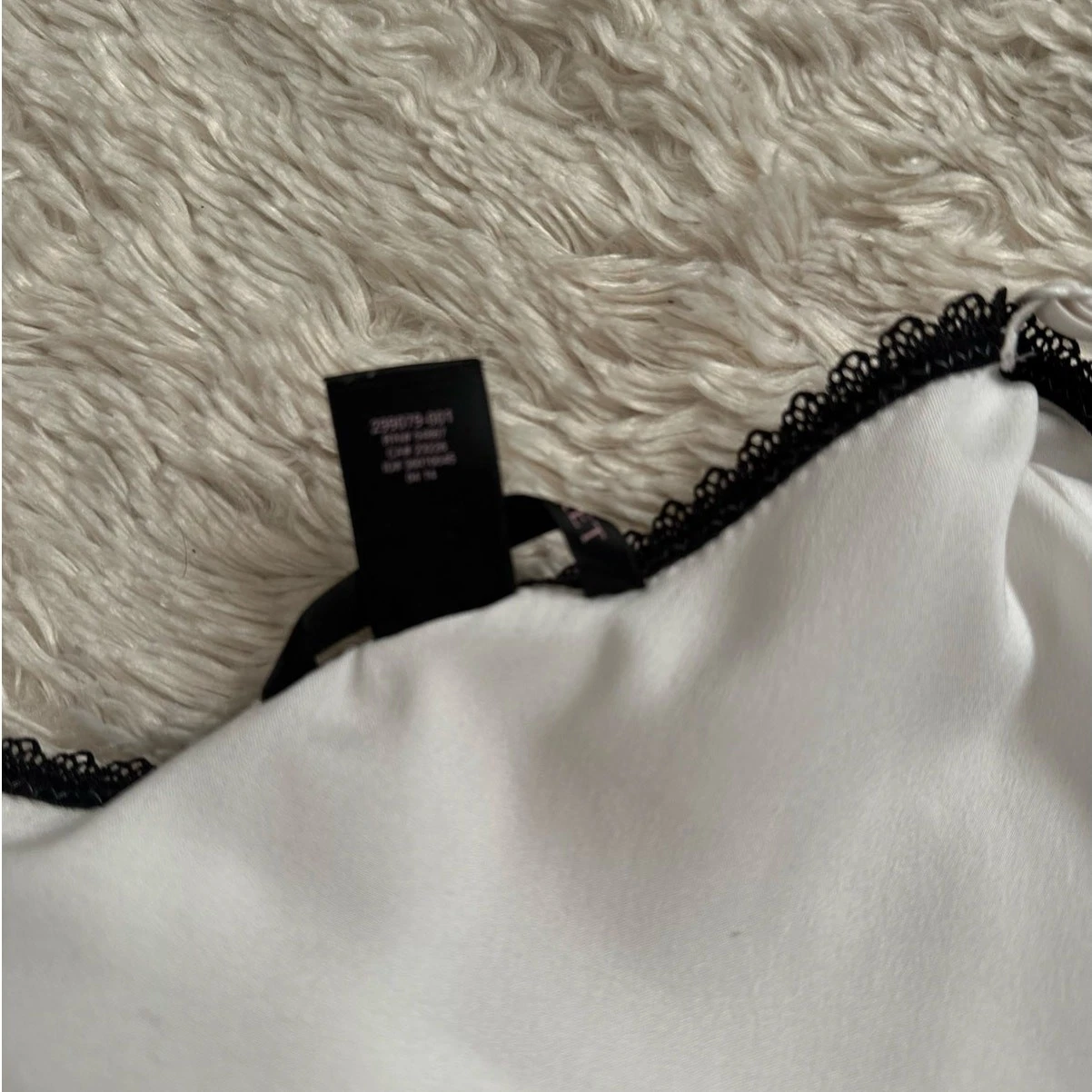 UNDERCOVER Abito donna vintage Victorias Secret L Y2K nero bianco pizzo orlo slip civetta