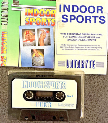 INDOOR SPORTS * DATABYDE * COMMODORE C 64/128 * 1987 * SEHR - SELTEN *RARITÄT *
