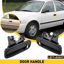 123set Front Lhrh Exterior Door Handle Black For 1998-2002 Toyota Corolla