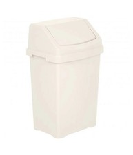 Image of 50 LITRE SQUARE PLASTIC SWING LID WASTE RUBBISH BIN FOR HOME OFFICE KITCHEN BIN