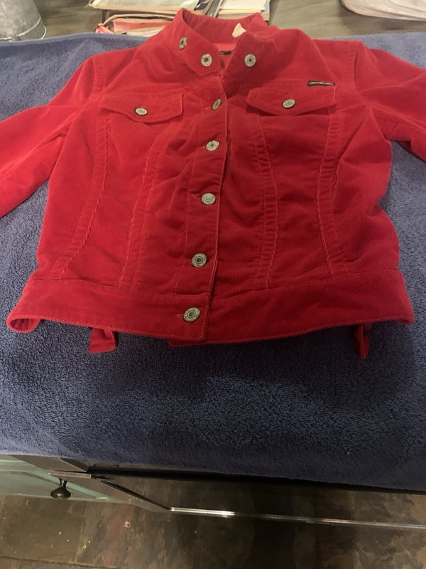 Women’s Medium Vintage Red Corduroy Calvin Klein Jeans Jacket
