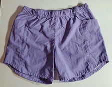 Columbia Girls Purple Water Shorts Sz XL 18/20 Elastic Waist Front Tie