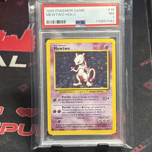 PSA 7 1999 Pokemon Base Set 1 Mewtwo Holo Card # 10 PSA 7 NM