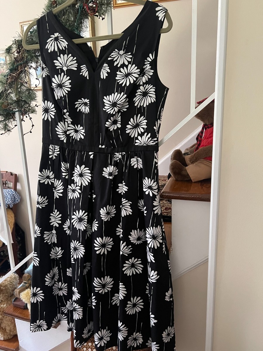 talbots black and white dress NEW Talbots Black White Floral Dress