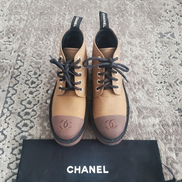 Chanel 2020 Interlocking CC Logo Boots 38.5 | eBay