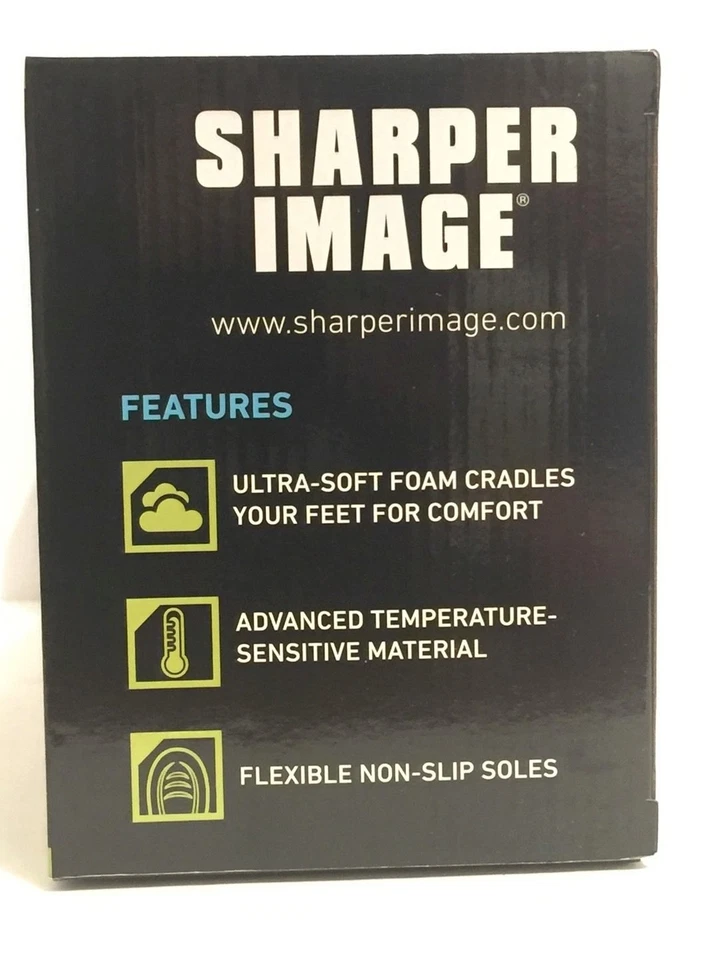 Mens 8-9 Memory Foam House Slippers SHARPER IMAGE Black Size M NEW Womens 9-10 - Image 2 of 4